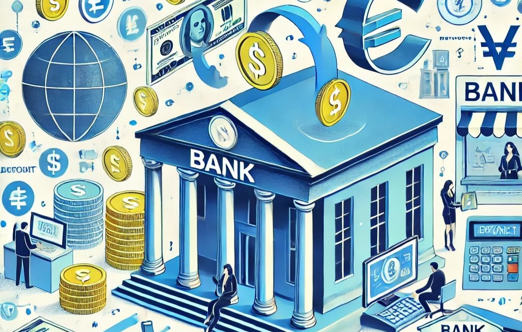 Иллюстрация банковских операций, отражающих изменения в правилах зачисления средств на счета в ЕС для резидентов РФ.