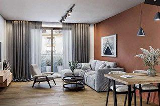 лофт-апартаменты после реконструкции с мебелью и кухней-гостиной